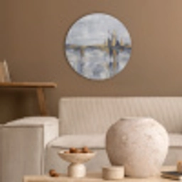 Abstract - Structuur - Goud - Grijs - Modern Akoestische PET Vilt - Rond klein -sfeer1