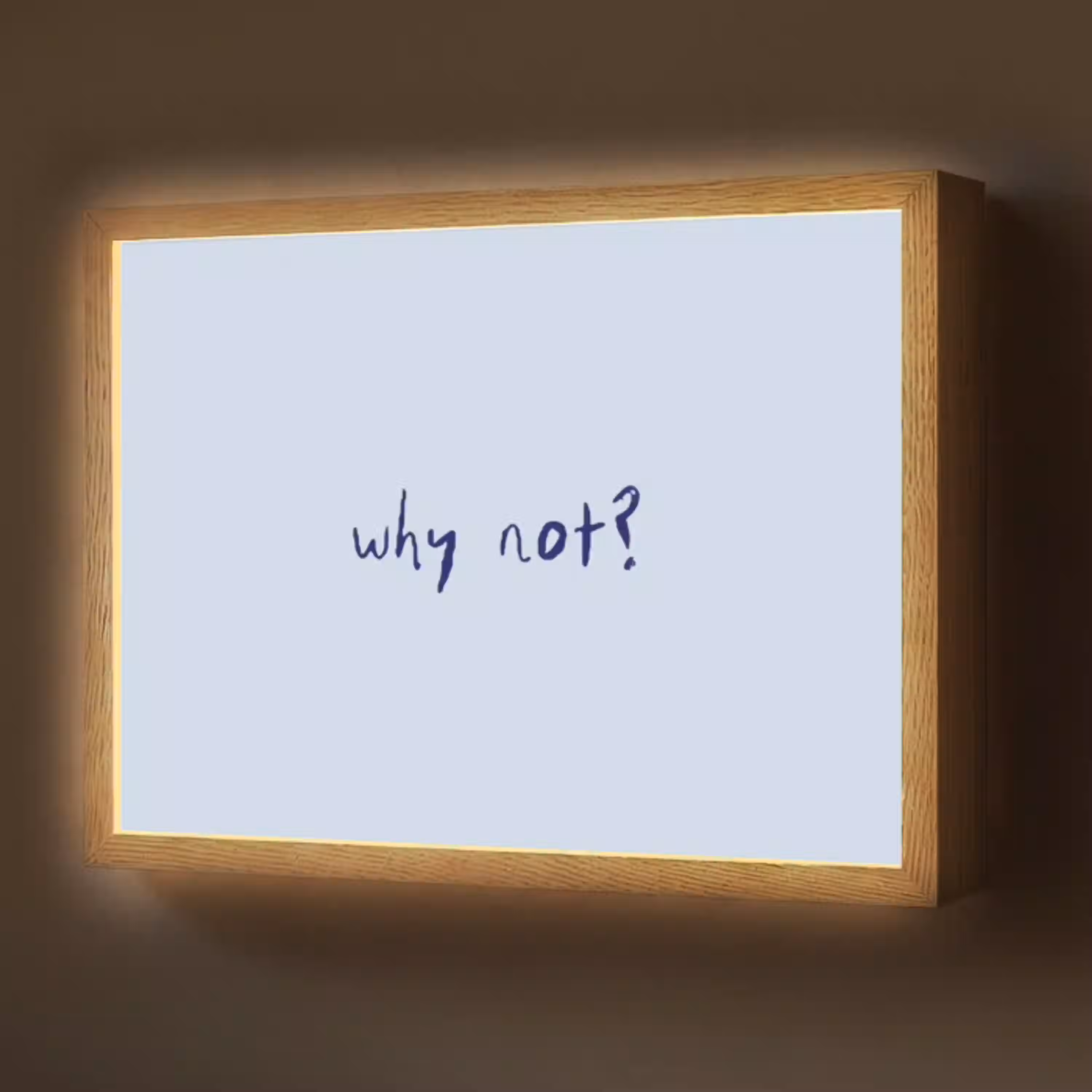Why not - Blauw - Donker blauw - Quote Light Box met batterij (Wandlamp) middel -z3d_website