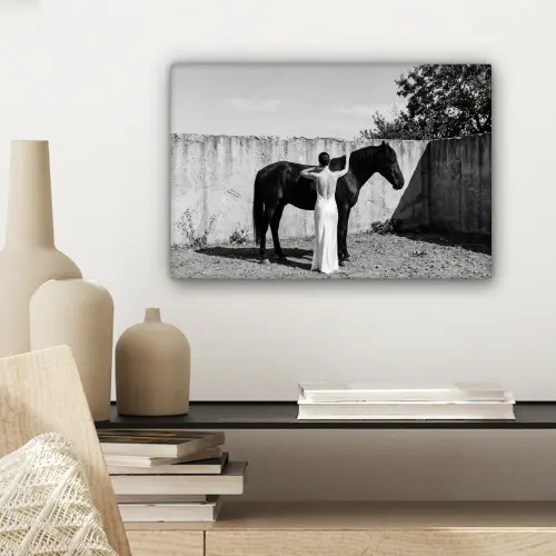 Vrouw - Paard - Artistiek canvas 2cm klein -sfeer6