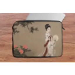 Vrouw - Azië - Kunst - Beige laptophoes neopreen klein -tafel