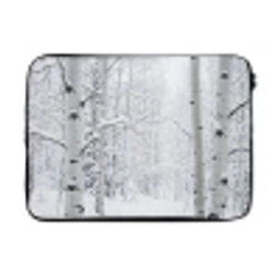 Berkenbomen - Sneeuw - Winter - Bos - Wit laptophoes neopreen klein -3d