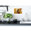 Vrouw - Ogen - Penseelstreken - Geel Muursticker klein -keuken