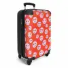 Patronen - Patroon van blije emoji's op rode achtergrond NBS - Handbagage koffer - Kinderen Unisex middel -productfoto_3d