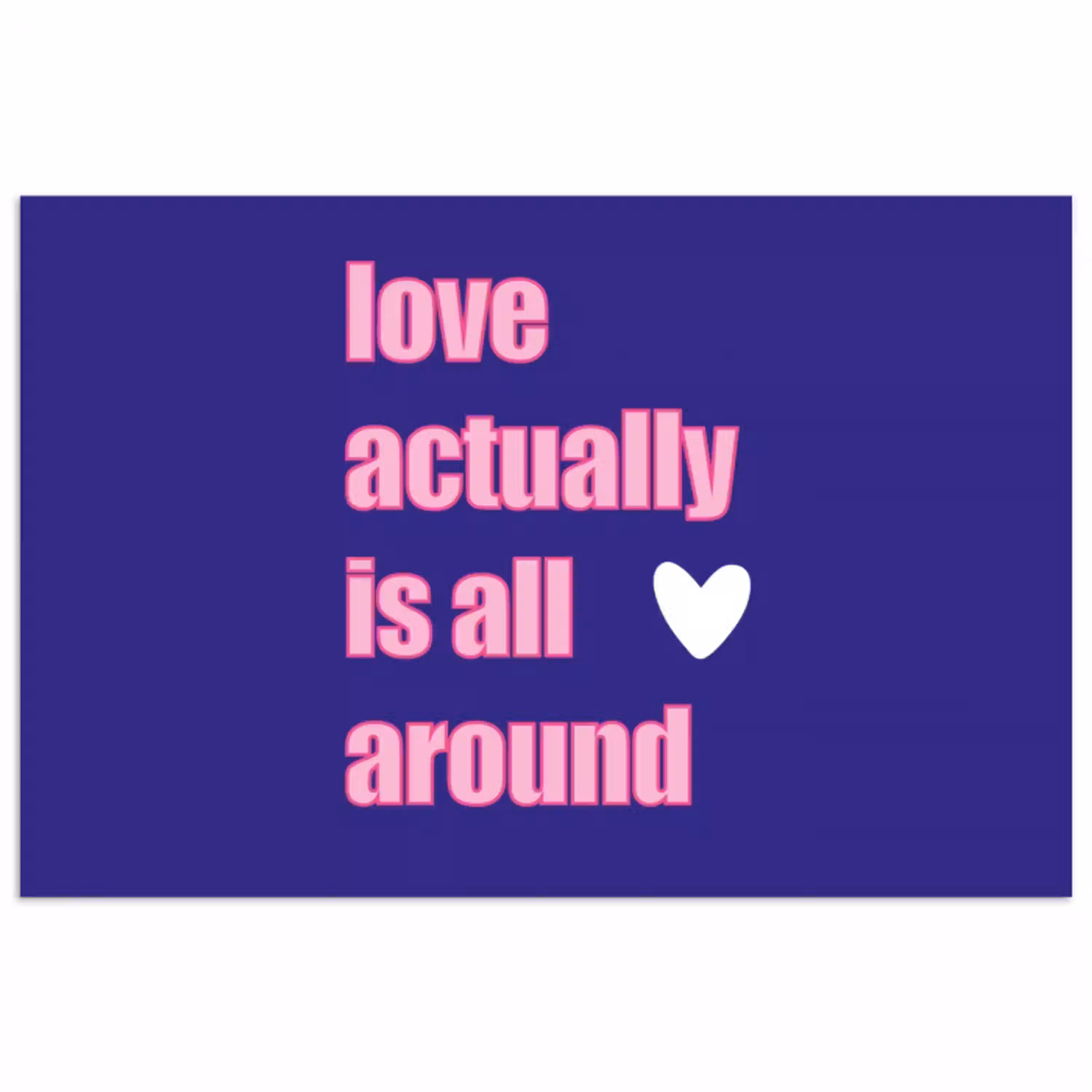Tekst - Valentijn - Love - Blauw poster papier klein -3d