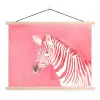 Zebra - Pink - Verf textielposter latten blank klein -3d