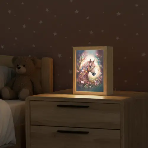 Paard - Natuur - Bloemen - Vlinders - Bos Light Box met kabel klein -sfeer1_kind
