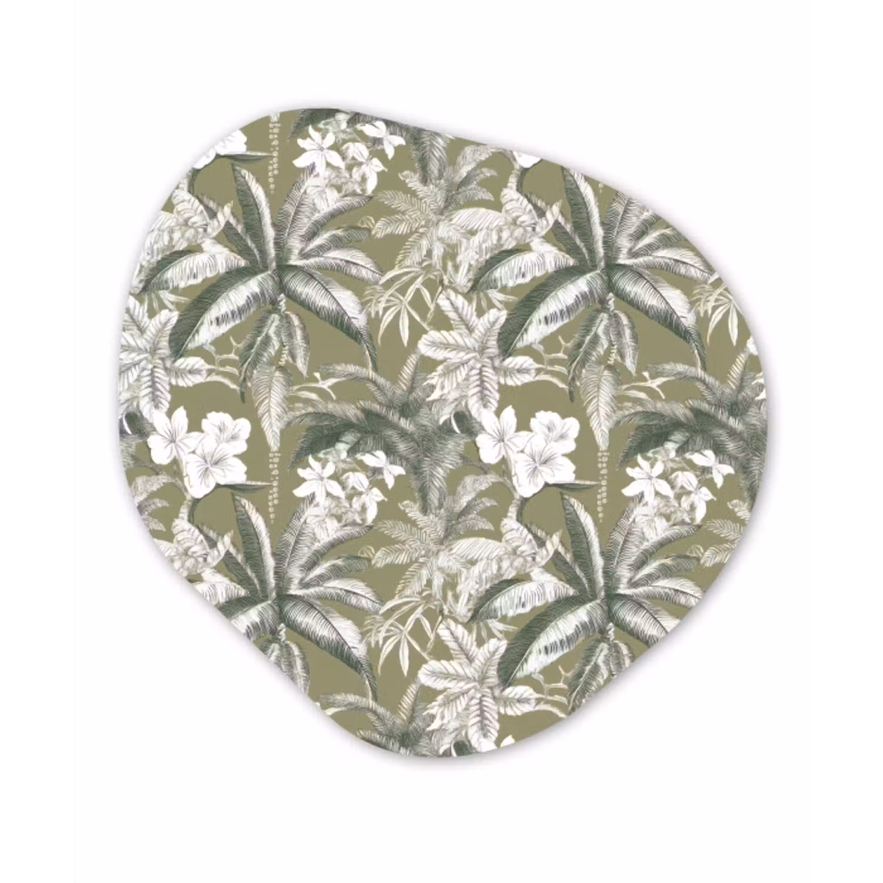 Botanisch - Bloemen - Groen Wandcirkel Organisch Aluminium middel 851 -3d