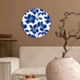 Floraal - Modern - Blauw Wandcirkel kunststof plaat 5mm dik klein 188 -sfeer1