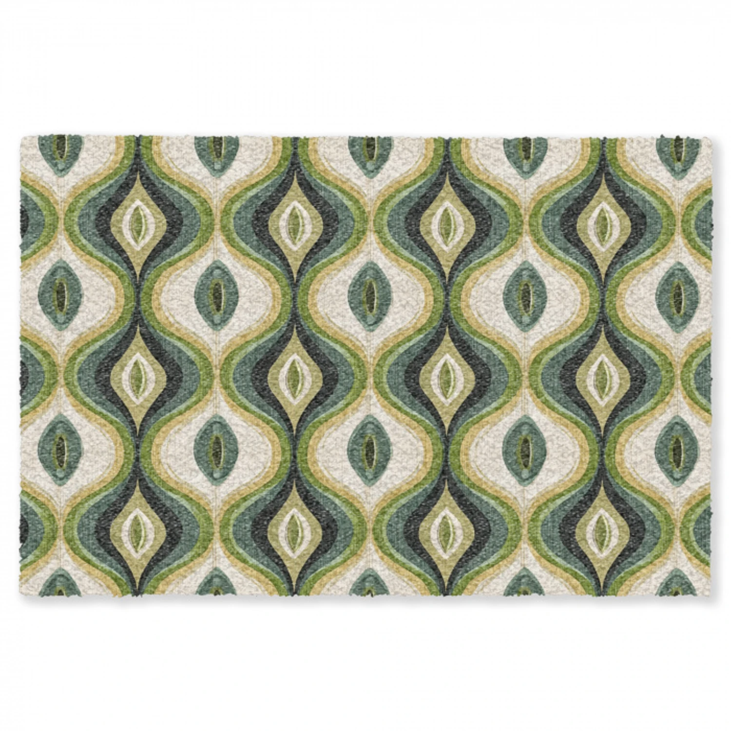 Abstract - Ritmisch - Groen Vloerkleed Rechthoek klein 1091 -3d
