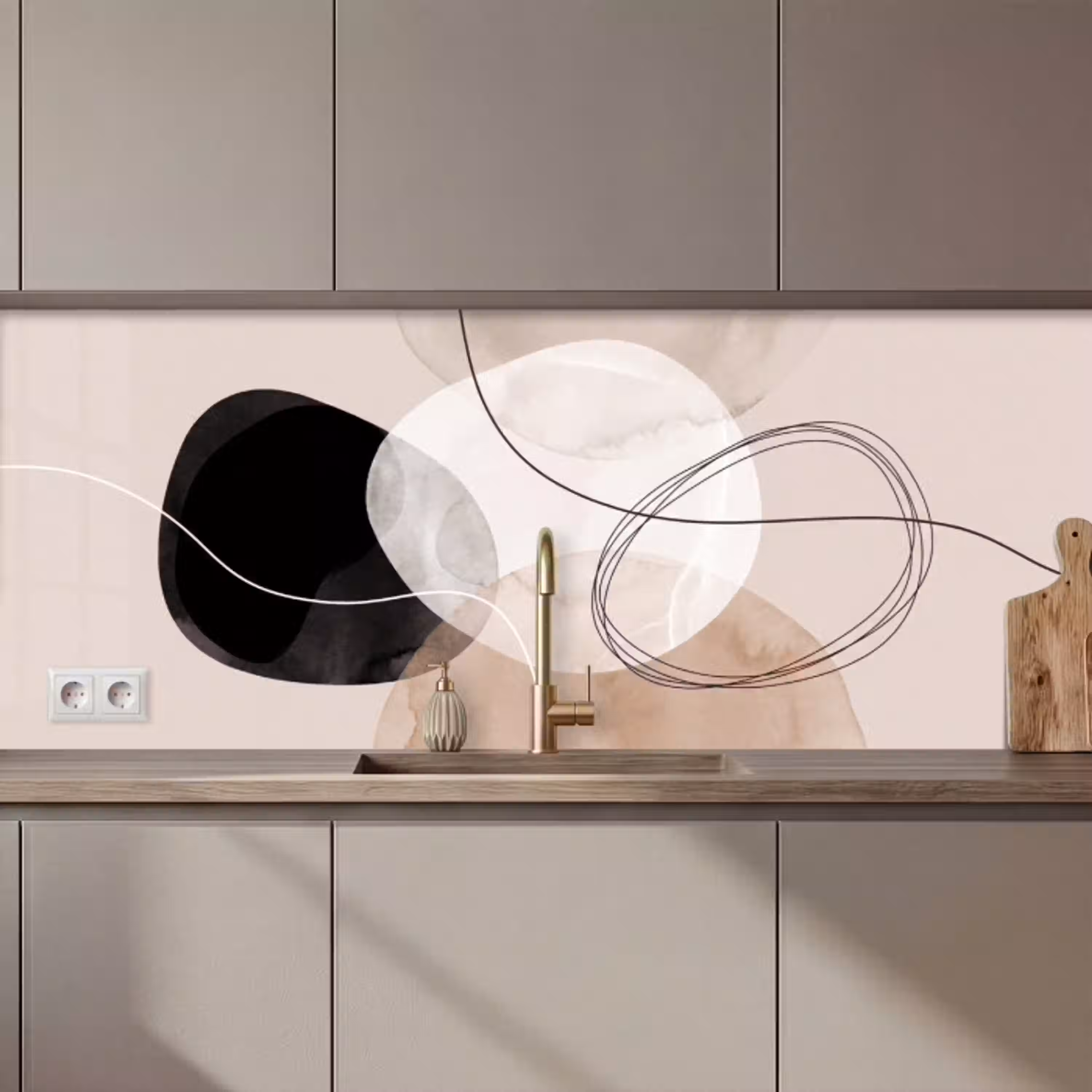 Lijnen - Golvend - Kunst keuken achterwand 2 middel zz_3dshopping
