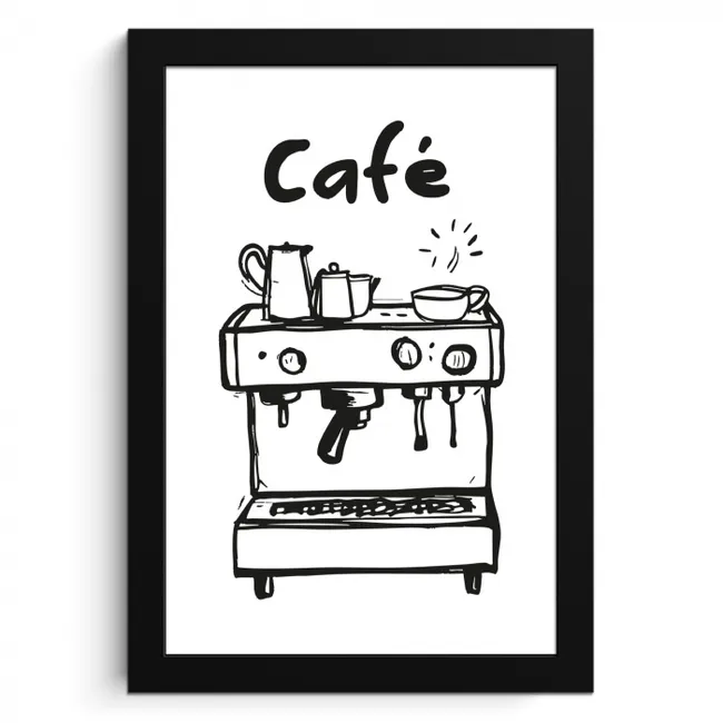 Illustratie - Café - Koffiemachine - Kopjes KitchenYeah - Keuken - Fotolijst klein -3d