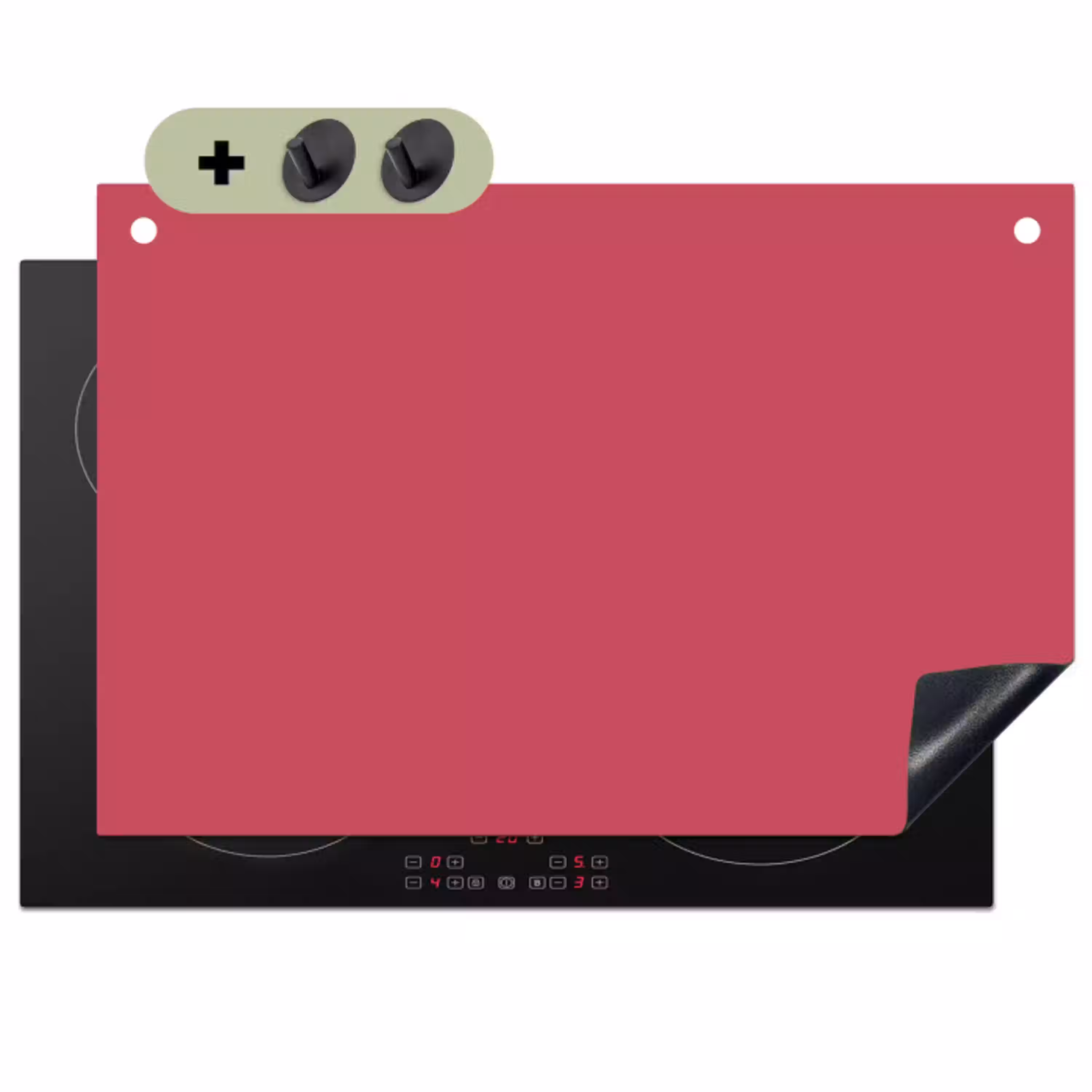 Bold - Berry - Rood Inductie beschemer met haakjes klein 777 -3d