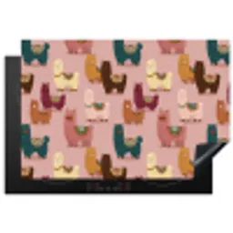 Alpaca's - Patroon - Kleurrijk Inductie beschermer vinyl 3mm klein 276 -3d