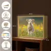 Lammetje - Gras - Bloemen - Geel Light Box met batterij (Wandlamp) middel -USP_websiteoverzichtNL