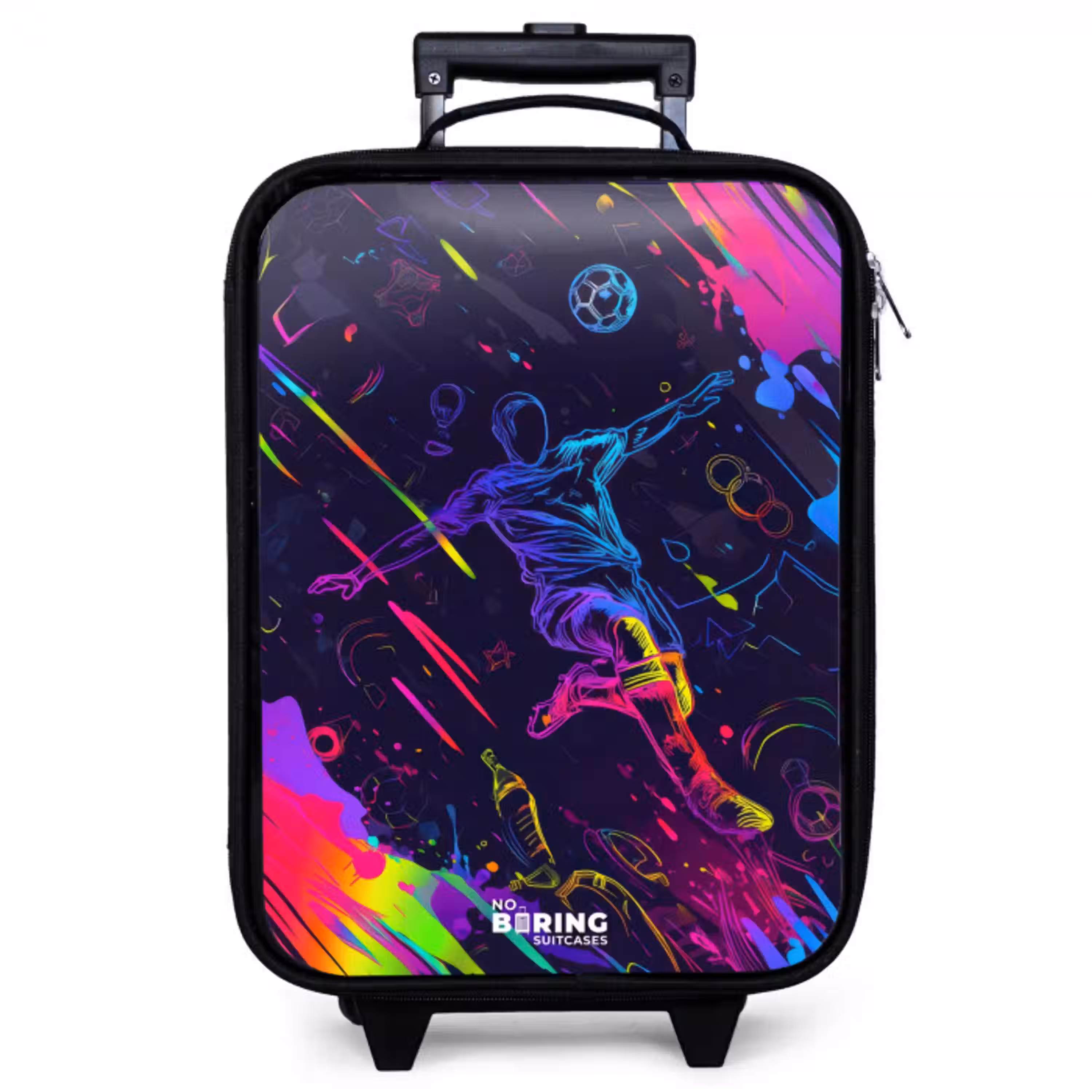 Neon actievolle voetbalspeler Kinderkoffer - Zwart klein -zzz_website3d