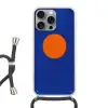 Vorm - Rond - Minimalistisch - Blauw Hoesje iPhone 16 Pro Max met koord klein -3d