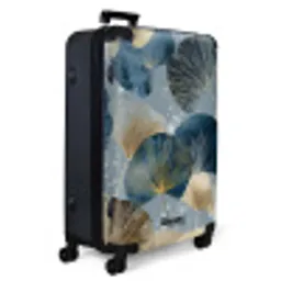 Bladeren - Abstract - Goud - Blauw NBS - Large koffer - Volwassenen Unisex groot -product1