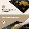 Wereldkaart - Goud - Marmer Inductie beschemer met haakjes klein -ky-schoon-nl