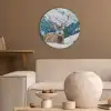 Hert - Landschap - Winter - Natuur - Dieren - Bergen Akoestische PET Vilt - Rond klein -sfeer1