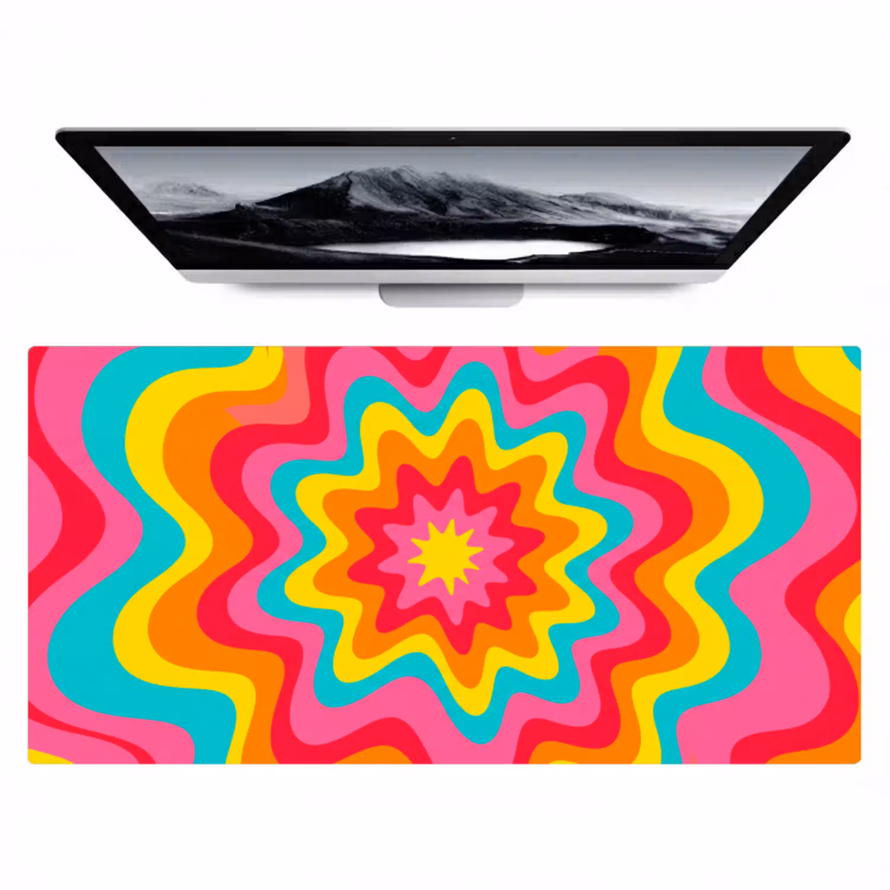 Patroon - Golvend - Kleurrijk Muismat XXL klein -zzz3d