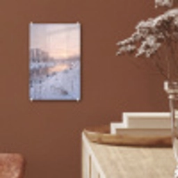 Rivier - Winter - Landschap - Sneeuw - Zonsopgang plexiglas 5mm klein -sfeer5