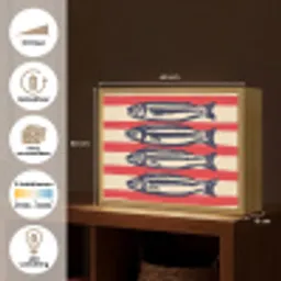 Sardines - Rood en beige strepen Light Box met batterij (Wandlamp) middel -USP_websiteoverzichtNL