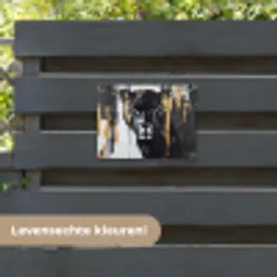 Panter - Zwart - Abstract - Verfstreken tuinposter los doek klein -sfeer3
