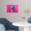 Neon - Blauw - Pop-art - Schedel poster papier klein -sfeer3