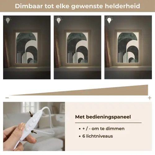 Bogen - Donkergroen - Lijnen Light Box met kabel (Tafellamp) klein -USP_dimbaarNL