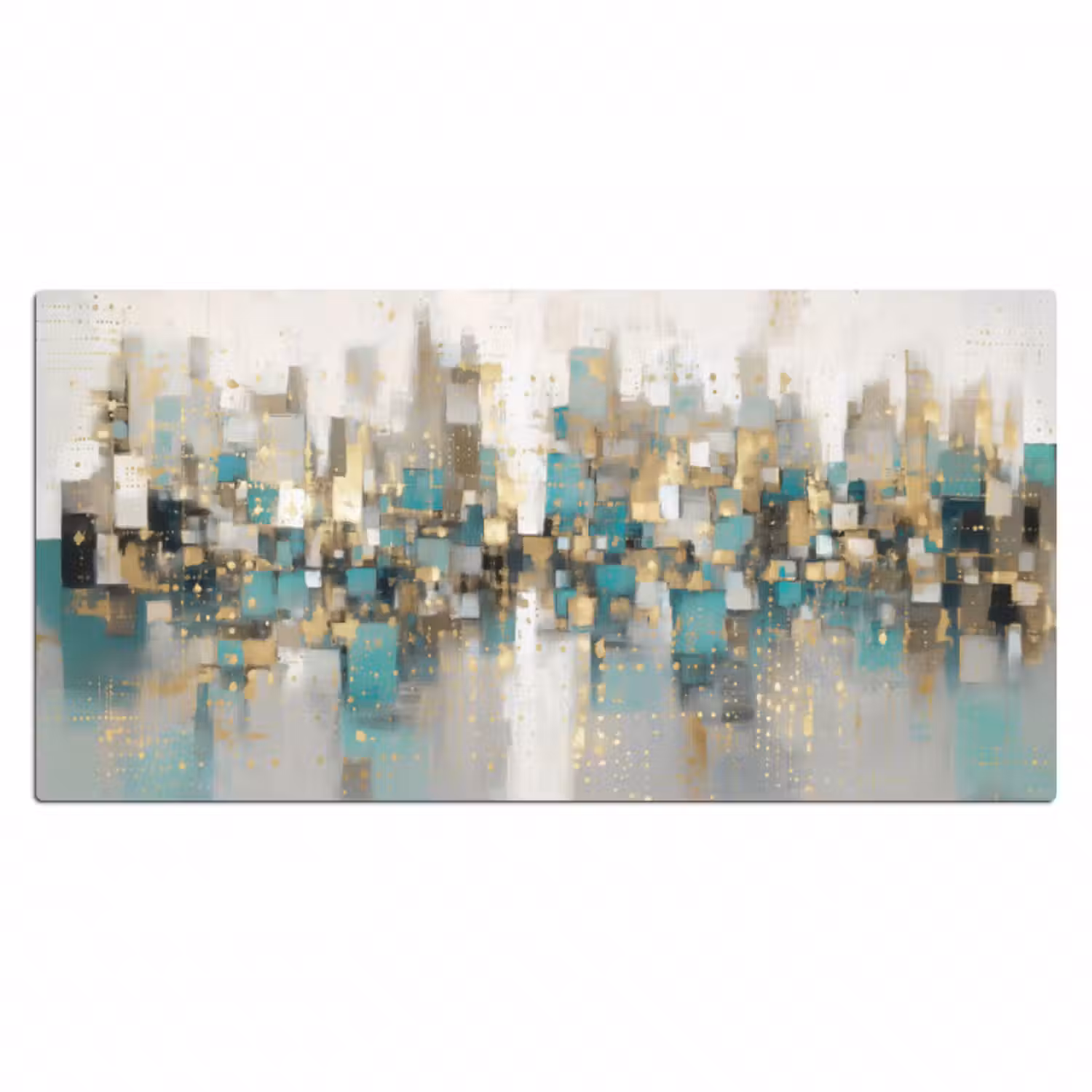 Schreibtischunterlage - Abstrakt - Blöcke - Gold - Skyline