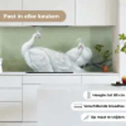 Pauwen - Wit - Natuur - Groen keuken achterwand 2 middel -sfeer4_NL