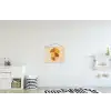Cirkels - Geel - Minimalistisch textielposter latten blank klein -kinderkamer