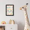 Regenboog - Pastel - Patroon fotolijst zwart zonder passe partout klein -usfeer4_kinderkamer
