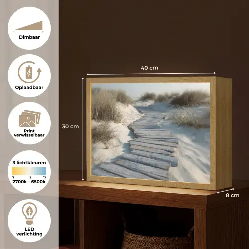 Pad - Planken - Duinen - Gras Light Box met batterij (Wandlamp) middel -USP_websiteoverzichtNL