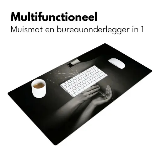 Champagnefles - Glas - Minimalistisch - Spetters Muismat XXL klein -sfeer4
