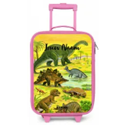 Dinosaurus in Dinosaurusland Kinderkoffer - Roze klein -zz3dotto