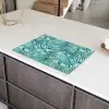 Palmbladeren - Sierlijk - Blauw - Groen Inductie beschermer vinyl 3mm klein 276 -sfeer8