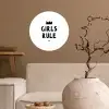Quotes - Kinderen - Meisjes - Girls Rule - Spreuken Wandcirkel behangsticker klein -sfeer1