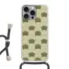 Bladeren - Structuur - Groen Hoesje iPhone 16 Pro Max met koord klein 804 -3d