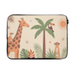 Dieren - Tropisch - Safari - Kleurrijk laptophoes neopreen klein -3d