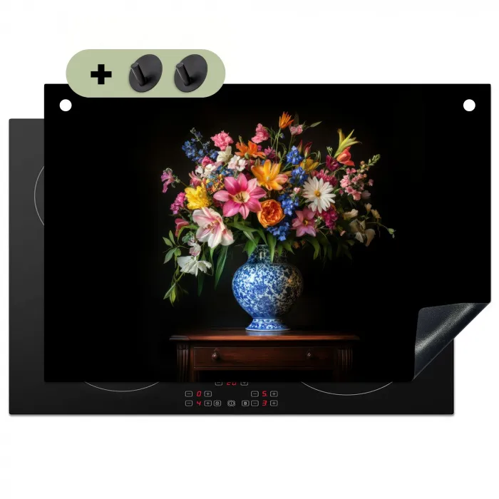 Kleur - Vaas - Bloemen - Boeket Inductie beschemer met haakjes klein -3d