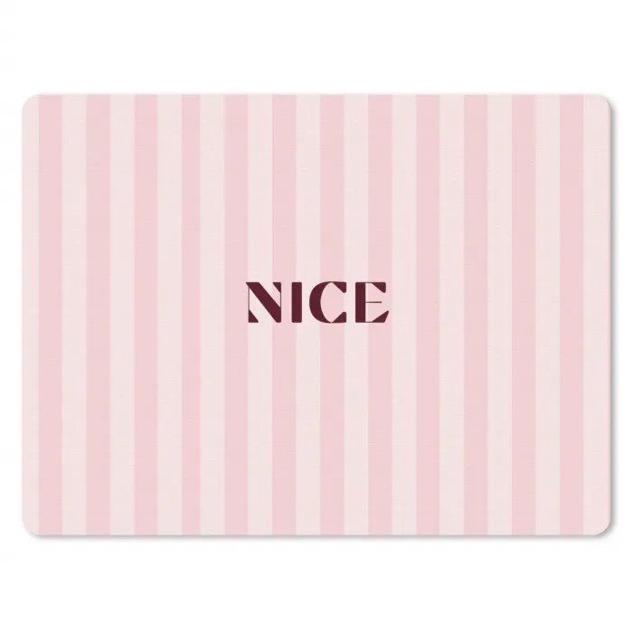 Nice - Strepen - Roze muismat rubber klein -3d
