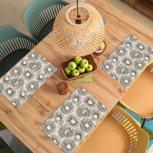 Cirkels - Patroon - Zwart Placemat vinyl groot 368 -zzsfeer5_Kitchenyeah-website