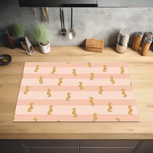 Zee - Dieren - Roze - Zeepaardje Inductie beschermer vinyl 3mm klein 276 -sfeer5