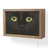 Kat - Zwart - Dieren - Natuur Light Box met kabel (Wandlamp) klein -3d