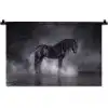 Paard - Magisch - Zwart Wandkleed katoen klein -zz3d