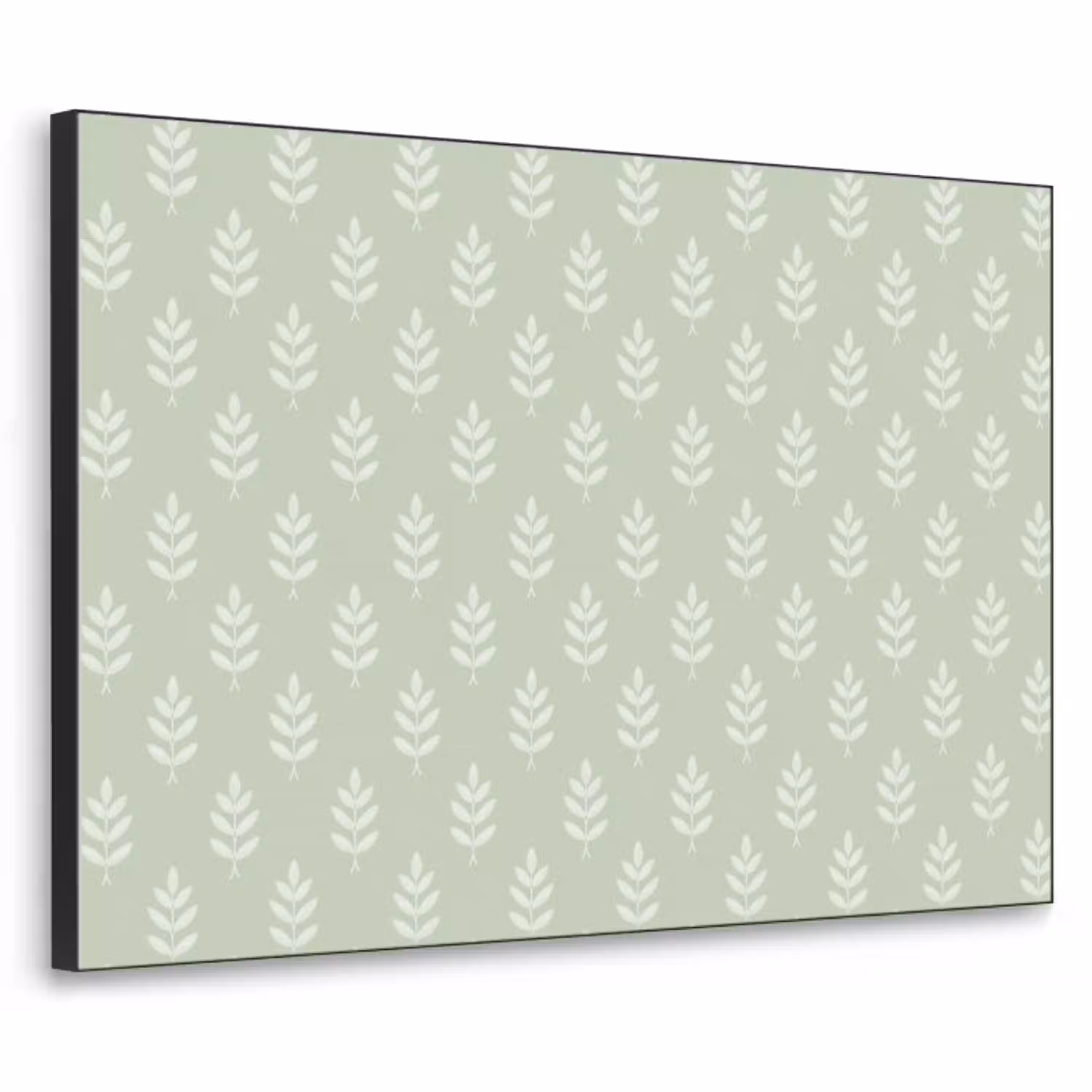 Saliegroen - Botanisch - Takjes - Minimalistisch - Patroon Textielframe zwart klein 947 -3d
