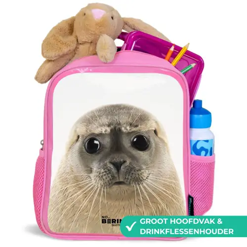 Zyon Zeehond Kinderrugzak - Roze middel -inhoud_NL