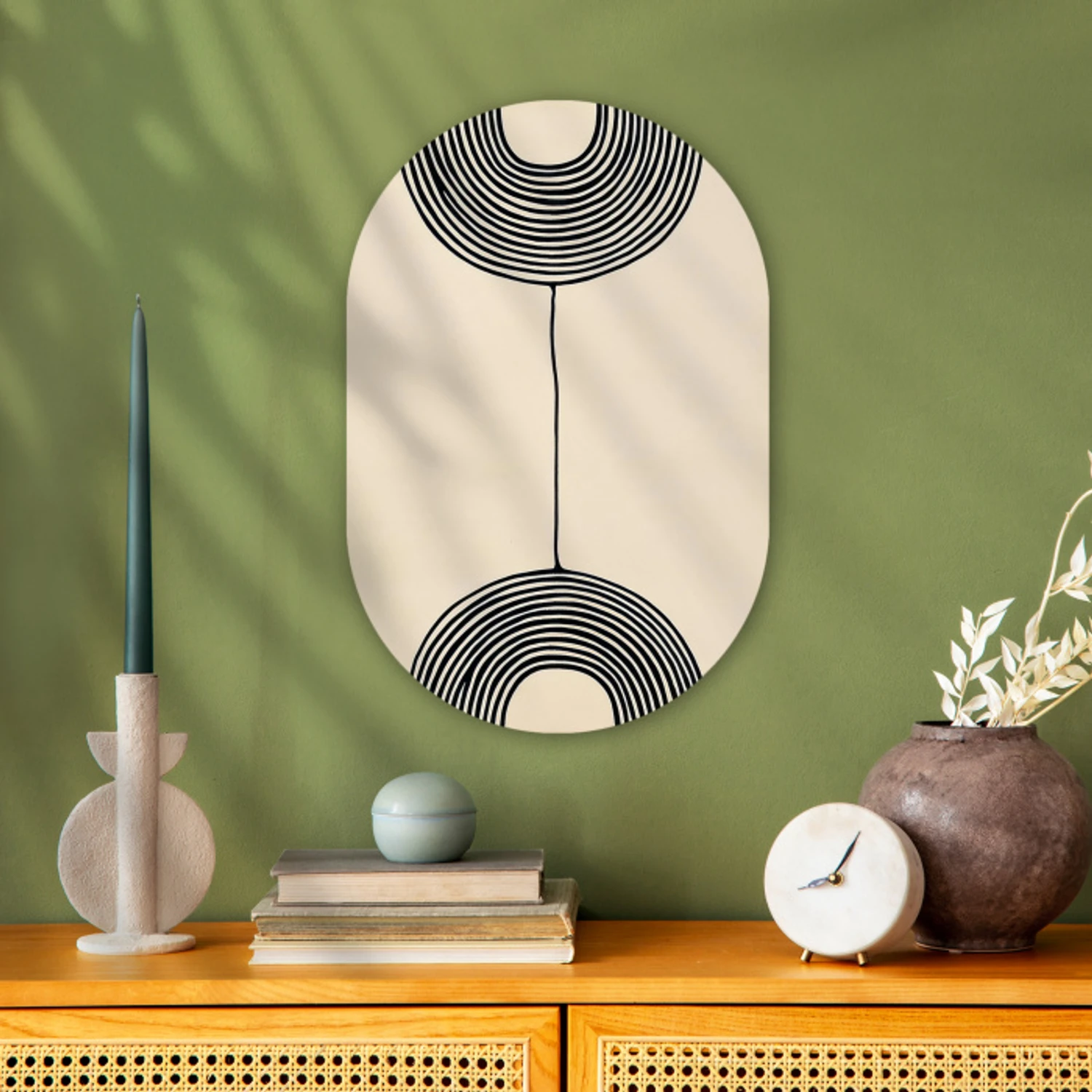 Geometrische bogen - Minimalistisch - Symmetrisch Wandcirkel Ovaal Forex klein -sfeer2