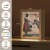 Street art - Zebra - Vrouw - Dieren - Graffiti - Banksy Style Light Box met kabel (Tafellamp) klein -USP_NL